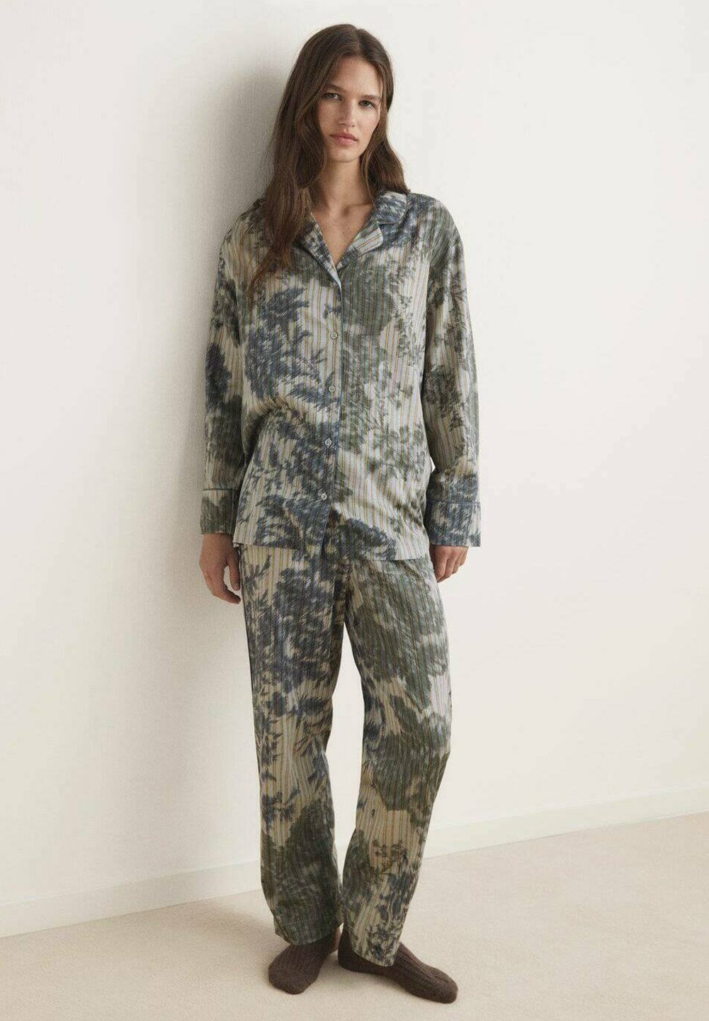 Mango MET VERVAAGDE VORM - Pyjamatop - groen