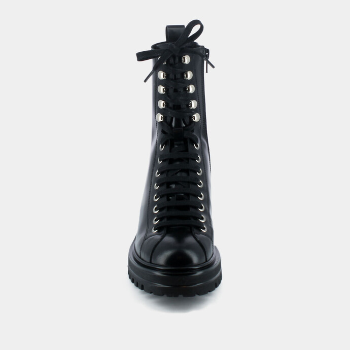 Bottines à lacets  en cuir noir