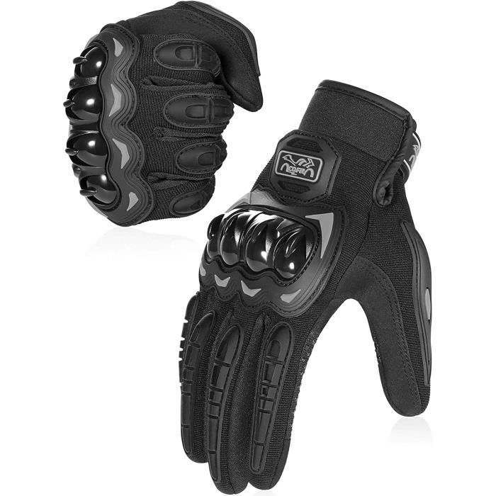Guantes negros grandes para motociclista, guantes de dedos completos para pantallas táctiles para carreras de motos, ciclismo de montaña, escalada, caza, motocross y otros deportes.