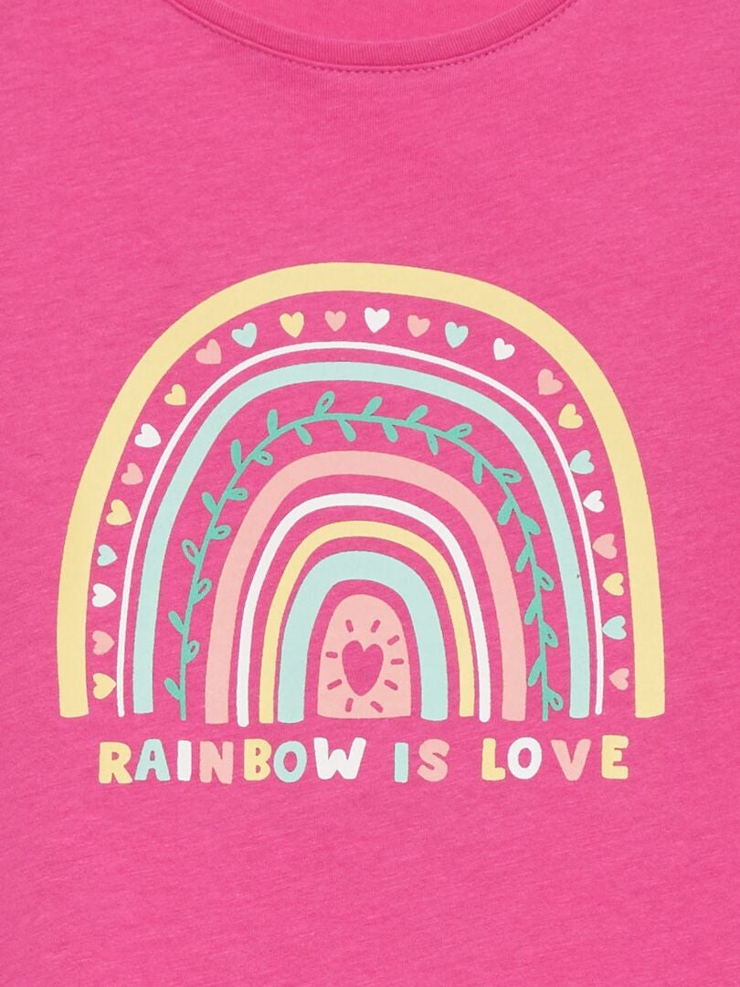 Camiseta de punto estampada - ROSA