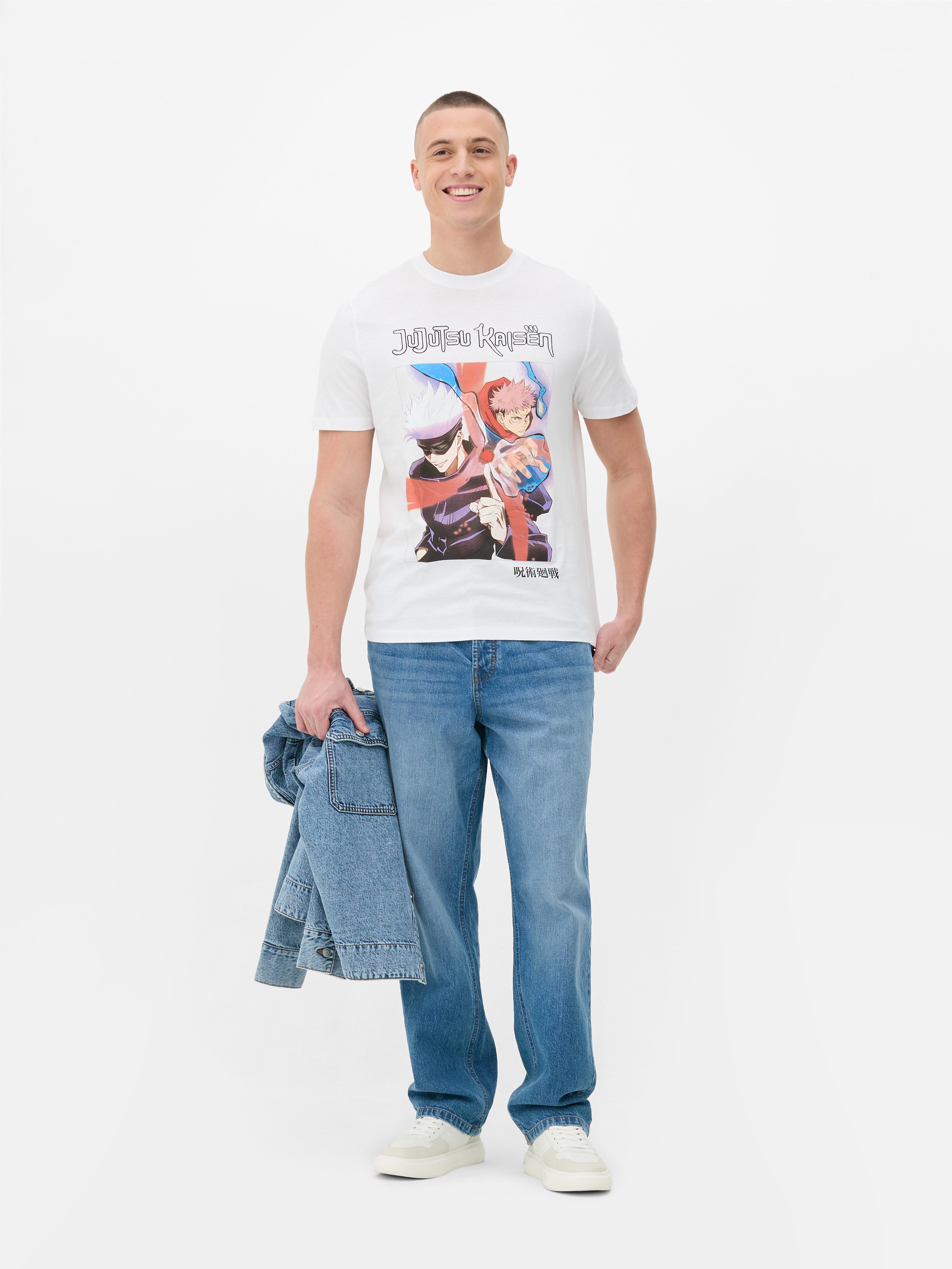 Tricou cu personajul Jujitsu Kaisen. Un tricou cu mânecă scurtă cu un design Jujitsu Kaisen.