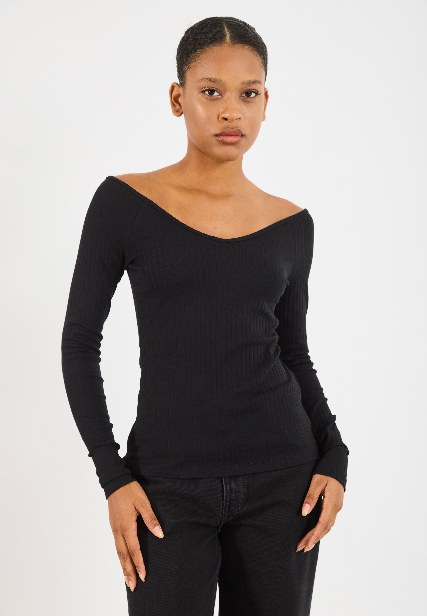 Even&Odd top met lange mouwen - zwart