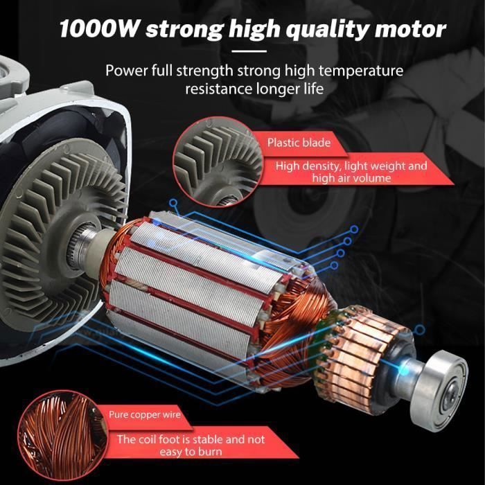 Smerigliatrice angolare elettrica PRUMYA - 125 mm - 1000W - 6 velocità - Taglio e lucidatura