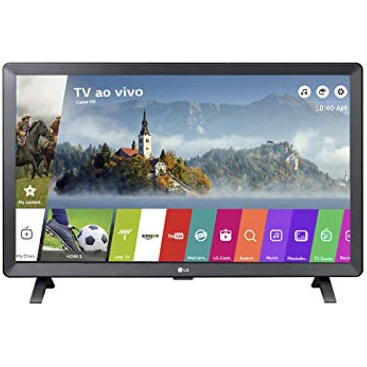 Smart-tv met LED-monitor van 24 inch, LG 24TL520S, Wi-Fi, WebOS 3.5, geschikt voor DTV-machines.