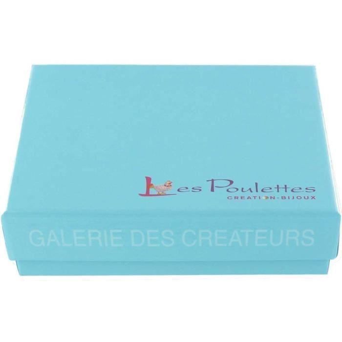 Les Poulettes Bijoux - Bracelet Mixte Rhodium Double Ancre et Galuchat - 18cm Classics - Bleu Navy