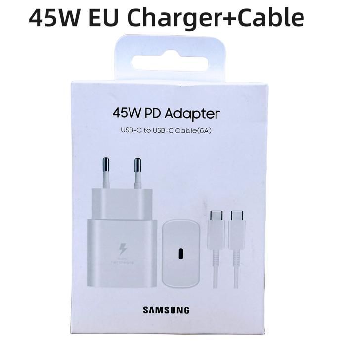 Chargeur D'Origine Samsung, 45W, Charge Super Rapide, Adaptateur Certifié Ue Pour Galaxy Z Possède 5 4 3 Flip 5 4 3 S23 S24 U[J156]