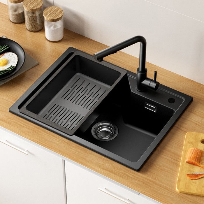 Köksdiskbänk - SOFETIY MAX - 60x45CM - Granit - Avrinningskorg - Slagtålig