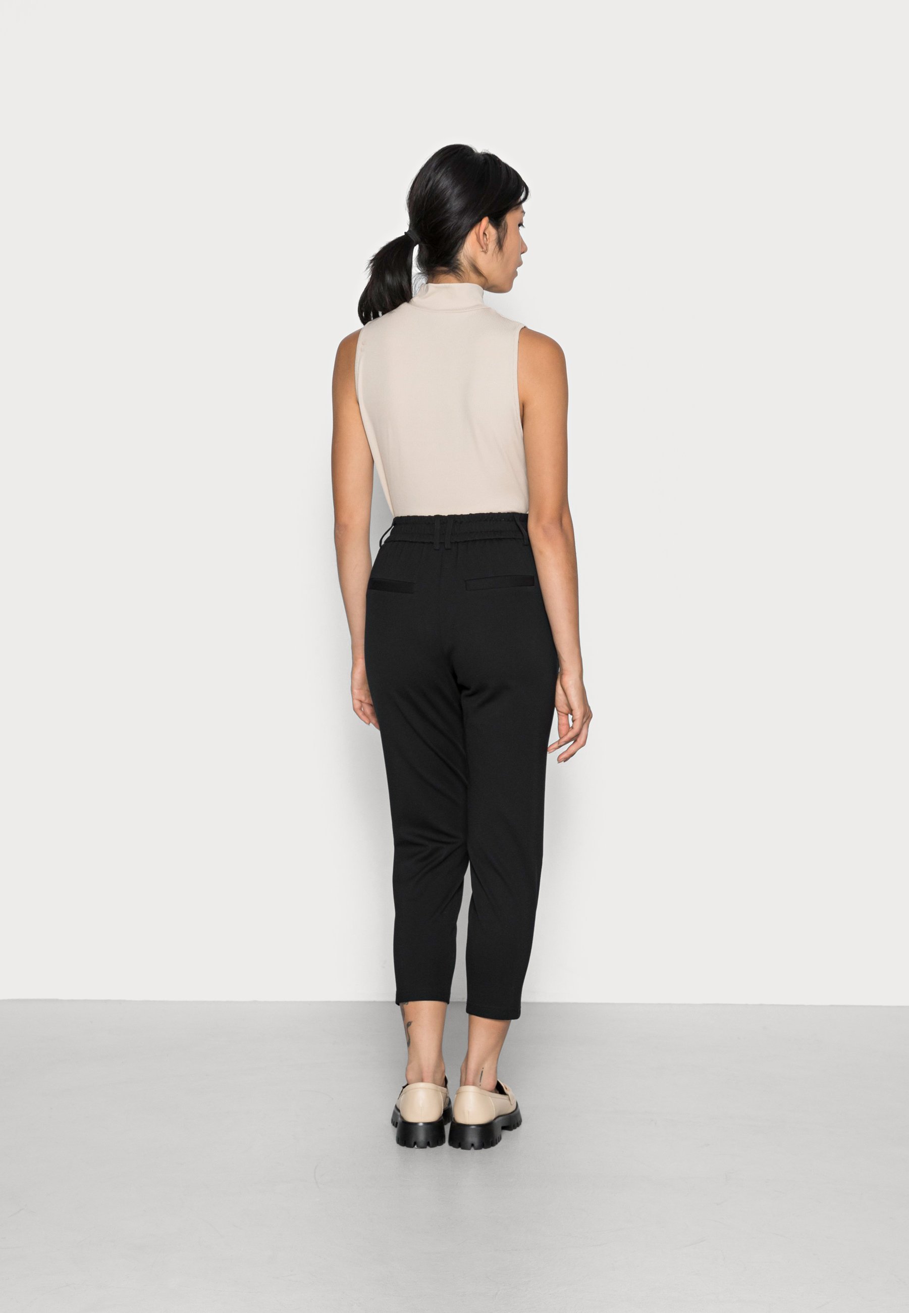 ONLY Petite ONLPOPTRASH LIFE MID WAIST PIN TAILOR - Pantaloni - neri
