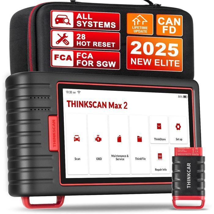 Herramienta de diagnóstico para automóviles - THINKCAR - Thinkscan Max 2 - Diagnóstico completo del sistema - 28 reinicios - Wi-Fi y Bluetooth