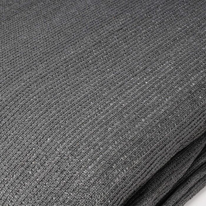 Set di 2 vele ombreggianti quadrate Eugad 3,6x3,6 m in tessuto grigio ad alta protezione solare.