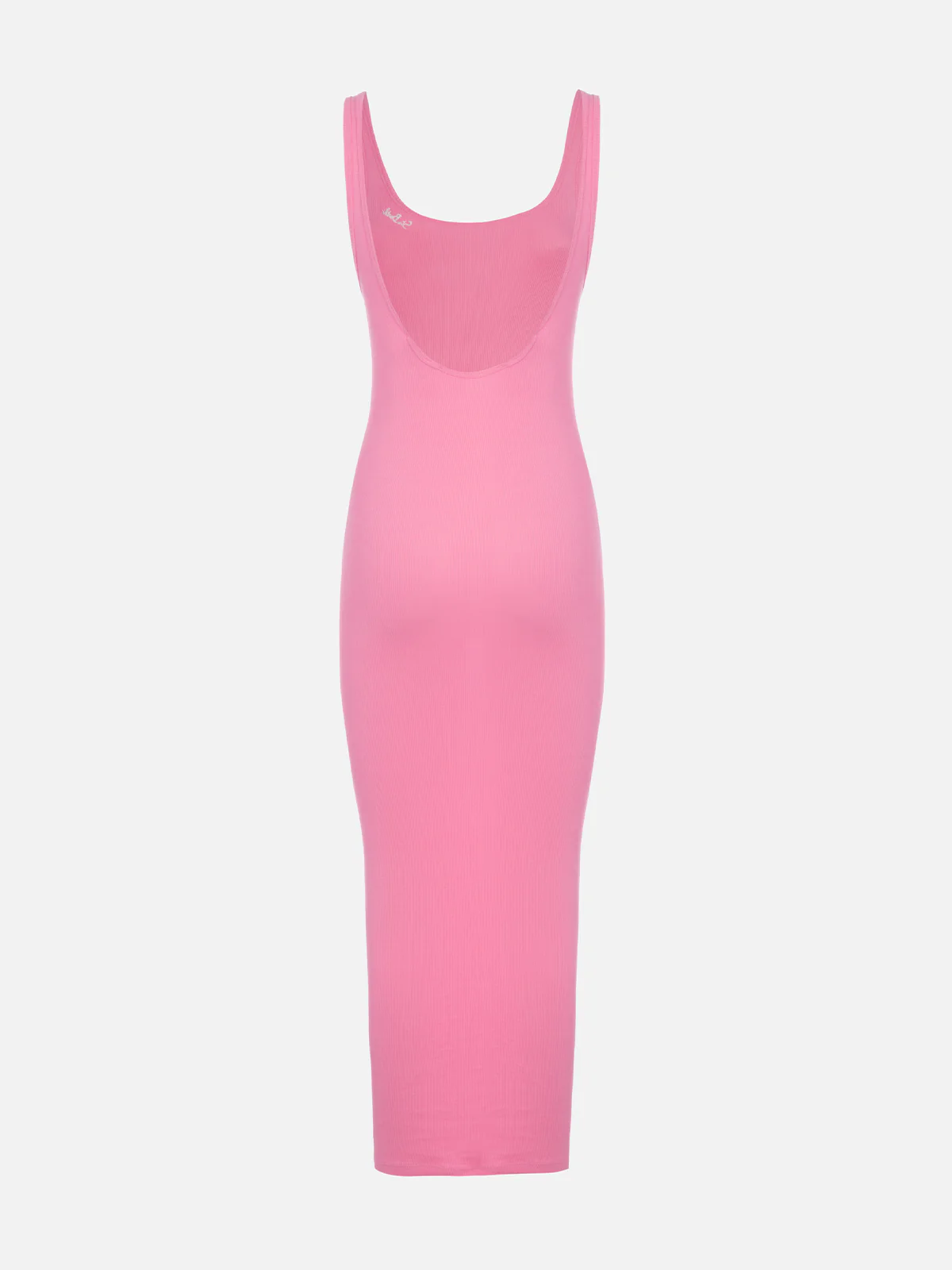 Jennifer damesjurk, roze geribbelde katoenen jersey tanktop