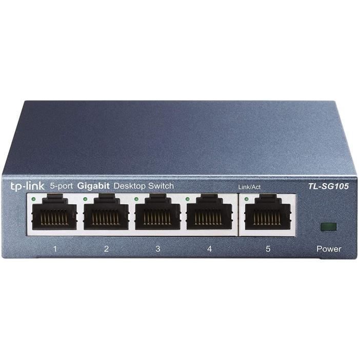 Conmutador de red de escritorio TP-Link de 5 puertos 10/100/1000 Mbps