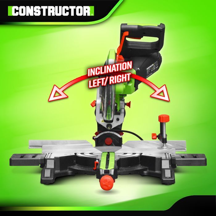 1800w-210mm Radial Mitre Saw with Laser and Dual Bevel - Constructor