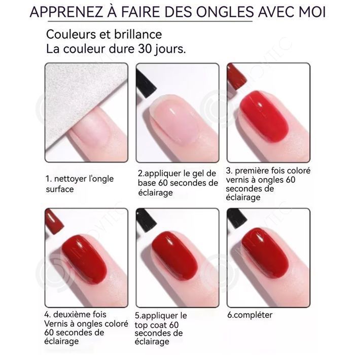 Kit vernis à gel - PAS - 54 pièces - Lampe 36W 18 LED - Multicolore