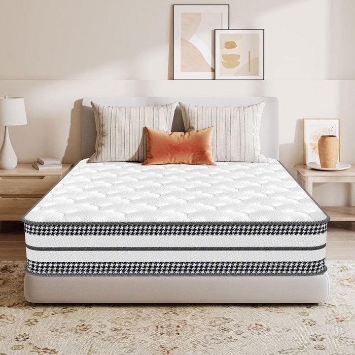 Colchón de 90x200 cm, OEKO-TEX, reversible con dos caras utilizables, cálido y transpirable, de espuma viscoelástica, híbrido - 28 cm