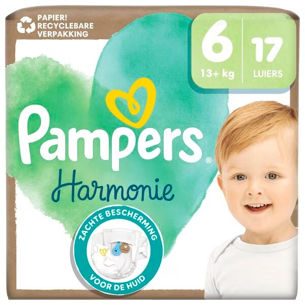 Pampers Harmonie plenice velikost 6, velikost 7 (13+ kg), 17 kosov