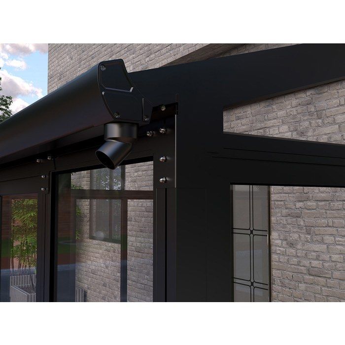 Terraza de aluminio y policarbonato con protección UV - 12,5 m² - antracita - MATHILDA
