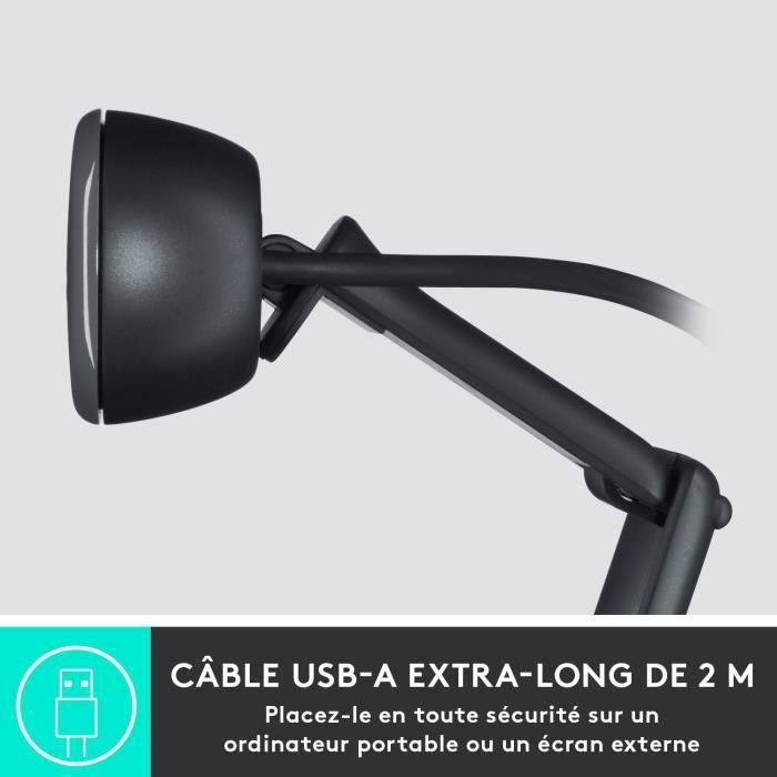 LOGITECH - C505 HD Webcam - USB HD 720p - Microfoon met groot bereik - Compatibel met pc of Mac - Grijs/Zwart
