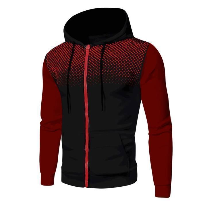 Conjunto deportivo de manga larga para hombre 2021, ropa casual para correr, sudadera con capucha y pantalón rojo.