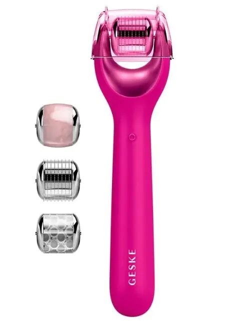 Geske MicroNeedle Face Roller 9in1 Roller do mezoterapii igłowej Magenta