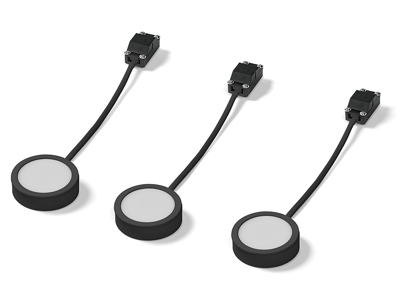 Oprawa podszafkowa 3 szt. Puck LED aluminiowa czarna