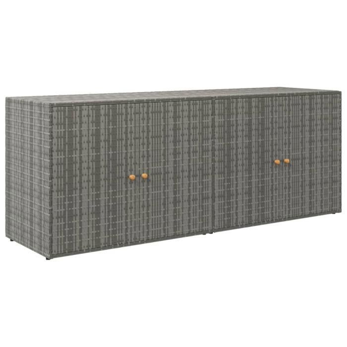 vidaXL Armario de almacenamiento para jardín Gris 198x55,5x80 cm Resina tejida, Caseta de jardín, Caja de almacenamiento para jardín, 319871