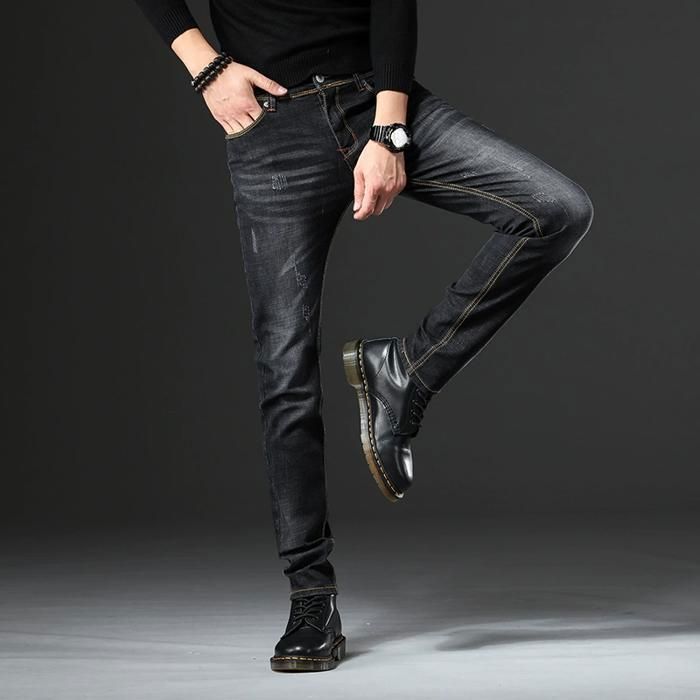 FUNMOON Men's Jeans - Skinny - Elastic - Slim Fit Pencil Pants