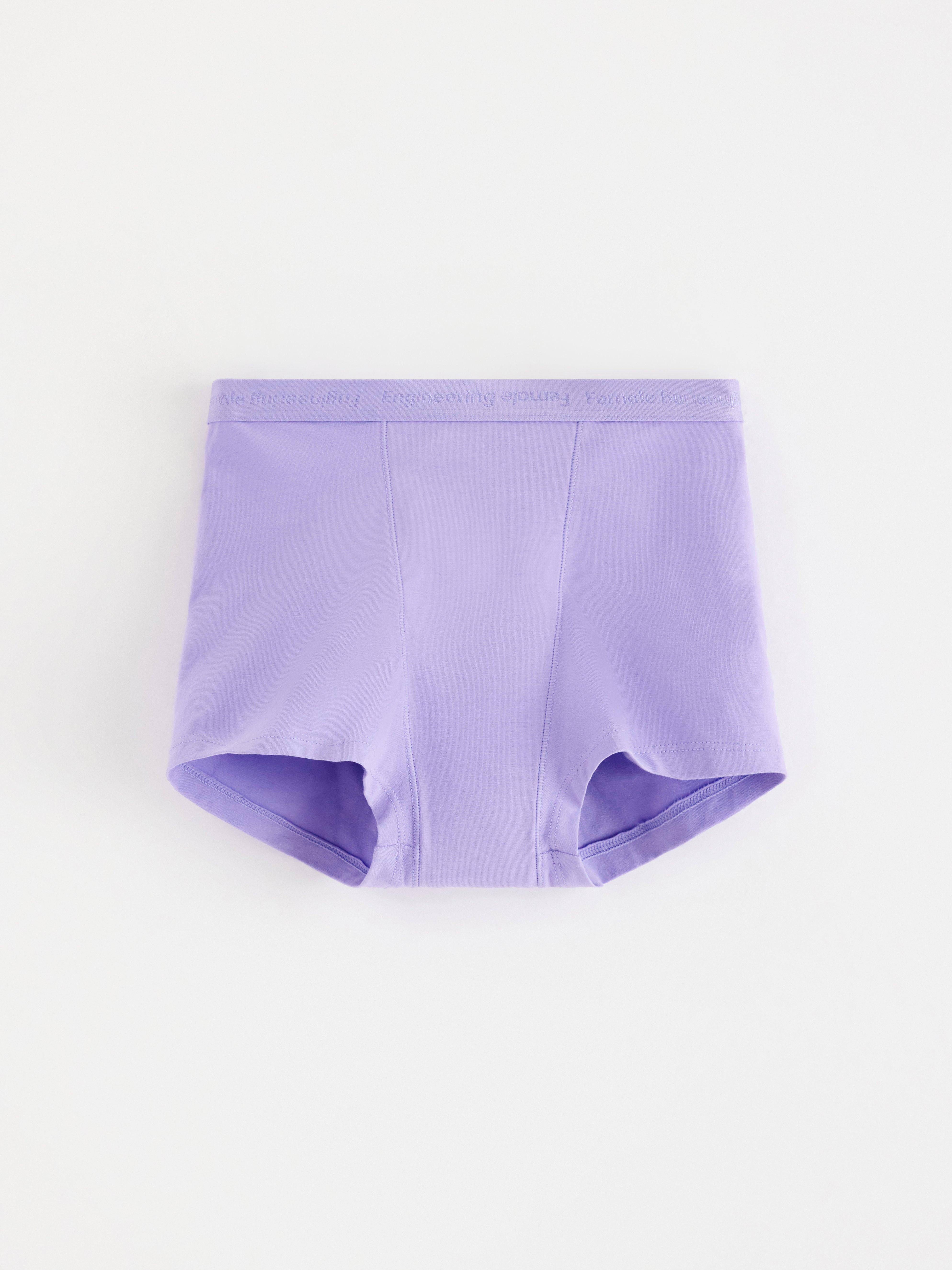 Menstrosa con súper absorción – boxer para adolescentes – Ingeniería femenina Lila empolvado