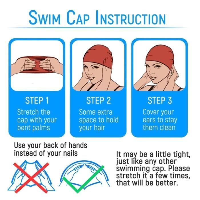 Children's Swimming Cap, 2-Piece Set, Kids Swimming Caps, Cartoon Print Pool Hats, for Short Hair