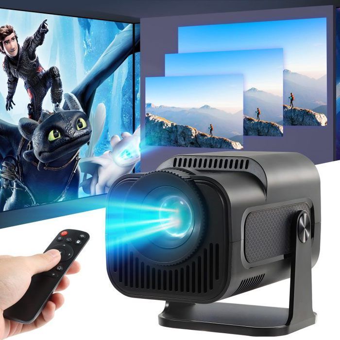Mini Projecteur,HY320 Mini Videoprojecteur,4K Projecteur Portable avec Android 11 WiFi et Bluetooth 5.0, Trapèze Automatique