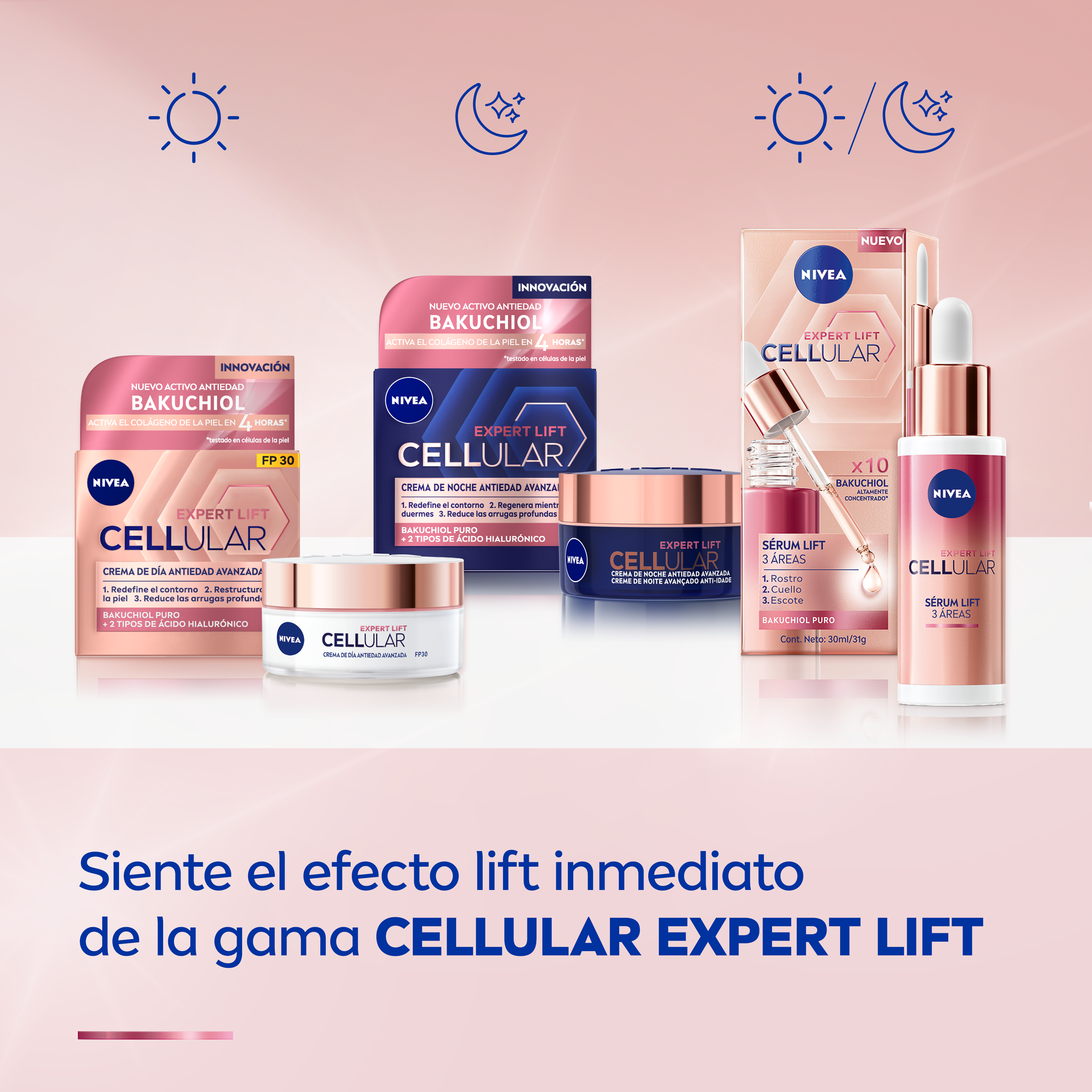 „Cellular Expert Lift Pack“ liftingo efekto procedūra, lygina odą ir užpildo raukšles. Kosmetikos rinkiniai