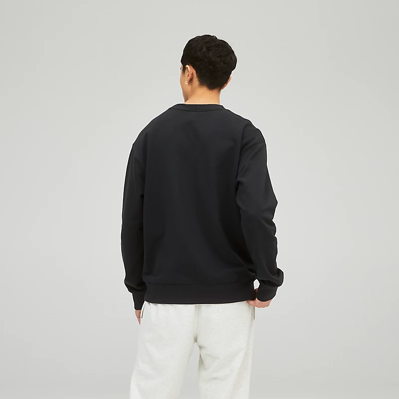 Bluza z okrągłym dekoltem unisex z materiału French Terry – czarna