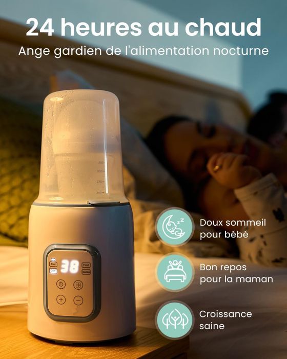 Scaldabiberon 8 in 1, Scaldabiberon elettrico rapido - Mantiene caldo il cibo del bambino e scongela
