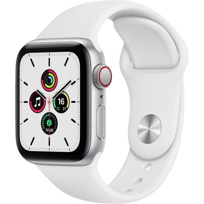 Apple Watch SE GPS + Cellular - Caja de aluminio plateado de 40 mm - Correa blanca (2020) - Reacondicionado - Excelente estado
