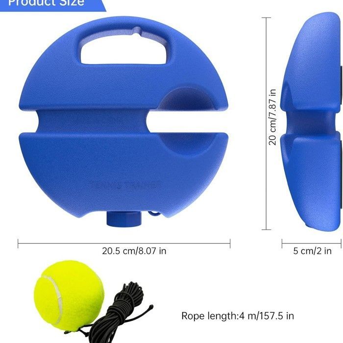 Tennis Trainer with 2 Tennis Balls, Tennis Training Kit, Tennis Trainer, Innovative Sports Device, Blue