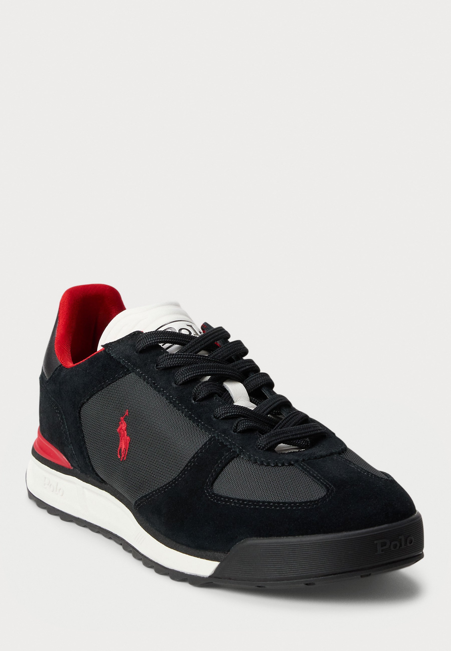 Polo Ralph Lauren VARICK SUEDE & OXFORD SNEAKER UNISEX - Športni copati - črna/temno siva/rdeča