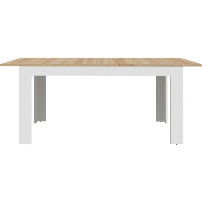 BOHOL Uitschuifbare eettafel – Wit & Hout – Geschikt voor 8 personen – Uitschuifbaar van 160 tot 206,6 cm × B 90,2 cm × H 78,2 cm