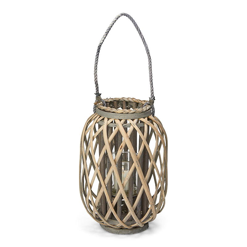 Farol de mesa Willow de 25 x 35 cm, gris.