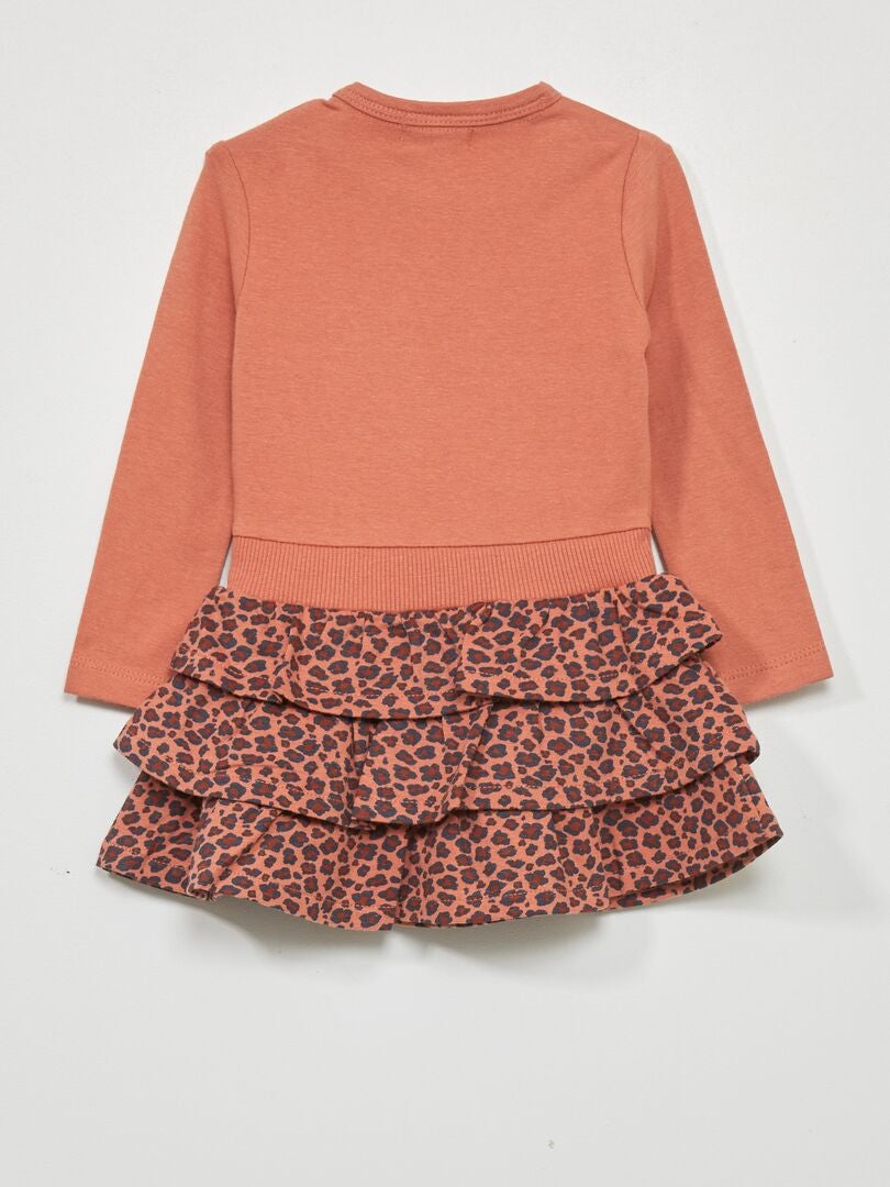 Jurk van bedrukte jersey - ROZE