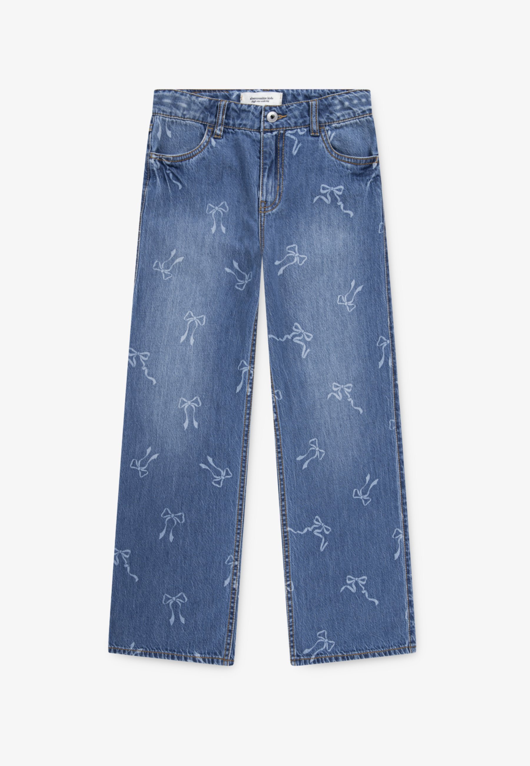 Abercrombie & Fitch DISCHARGE WIDE LEG - Rechte jeans - schemering