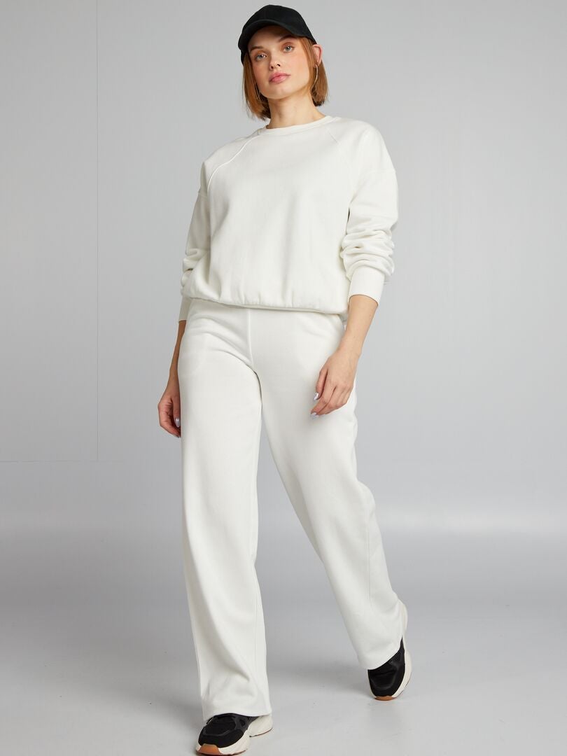 Joggingbroek met wijde pijpen - BEIGE
