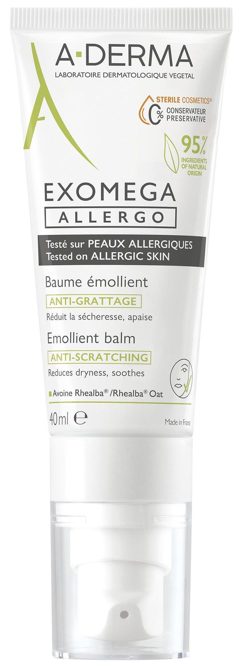 „Exomega Allergo“ minkštinamasis balzamas nuo įbrėžimų Vaistinės procedūros