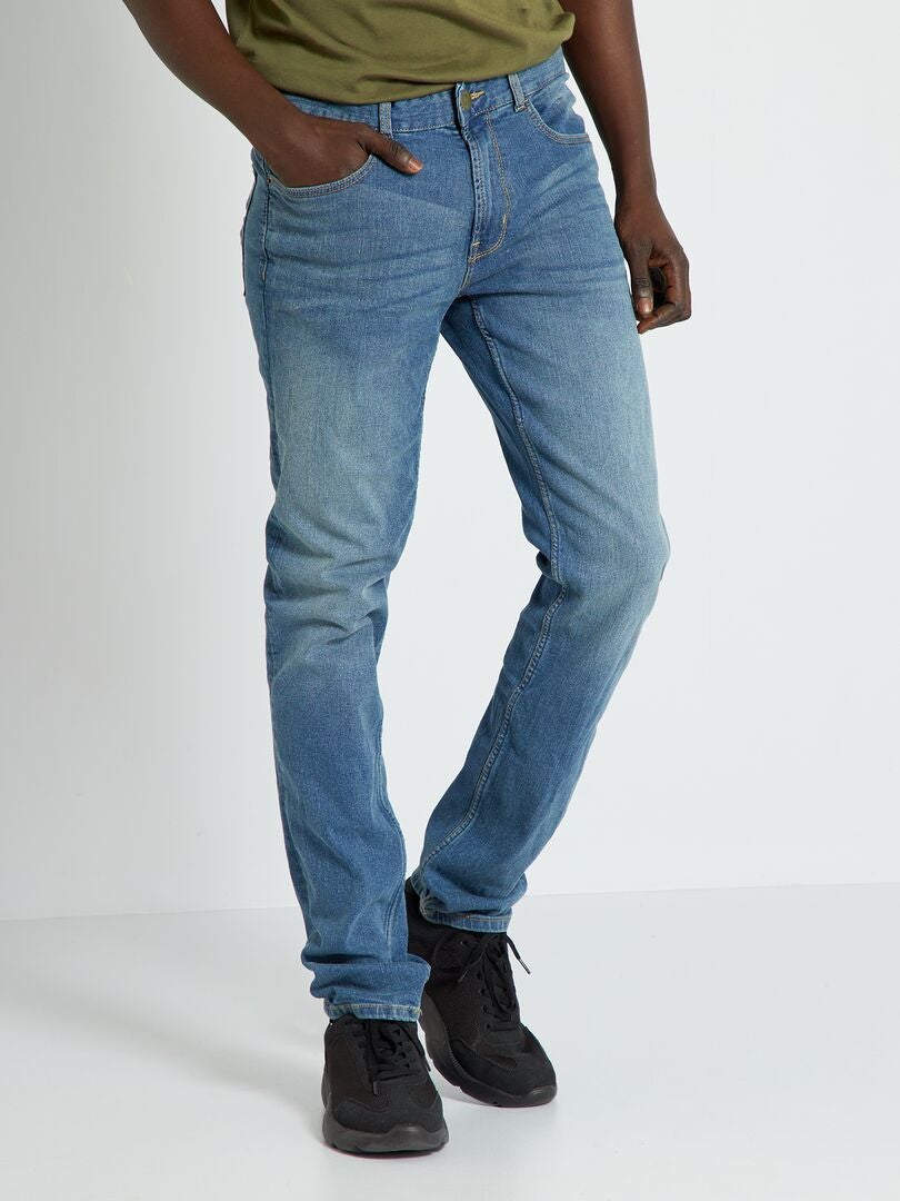 Pantalones vaqueros ajustados elásticos L34 - color piedra usado