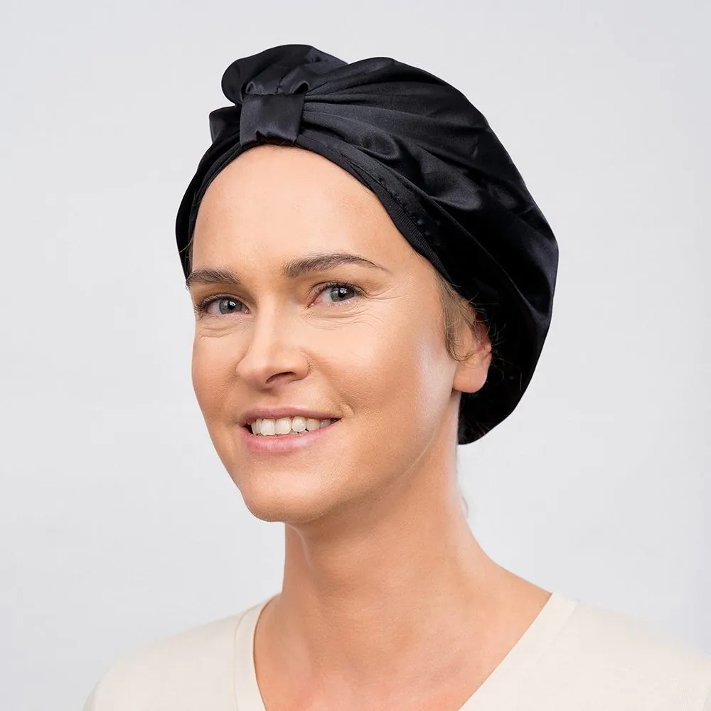 Glov Satin Bonnet Black turban do włosów