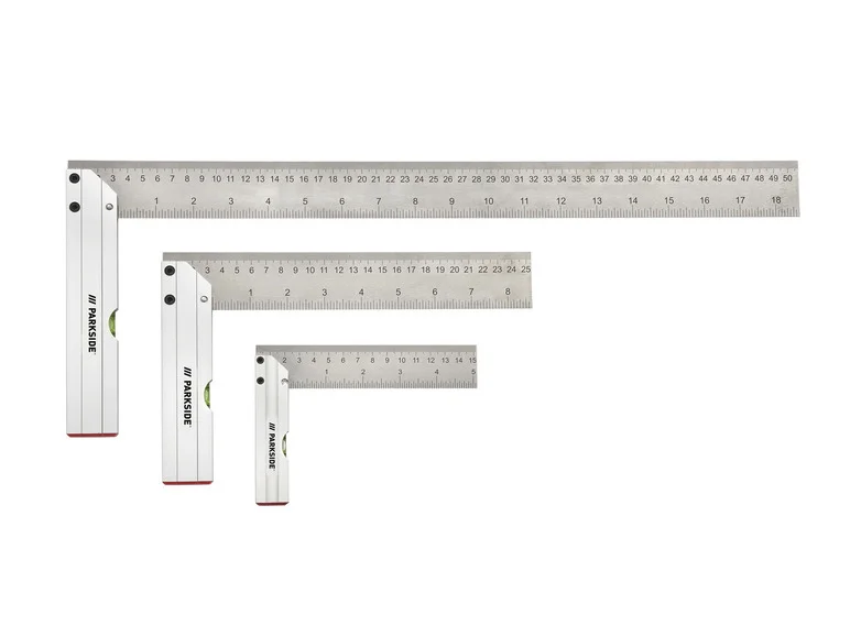 Conjunto de esquadros PARKSIDE®, nível de bolha graduado, esquadro de corte angular