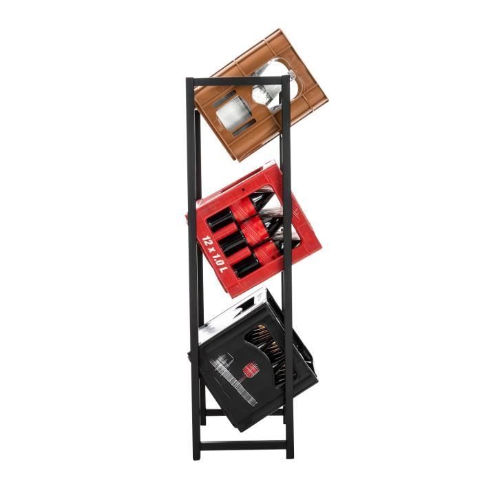 CLP Lennert Metal Bottle Rack - Black - Kitchen Crate Holder