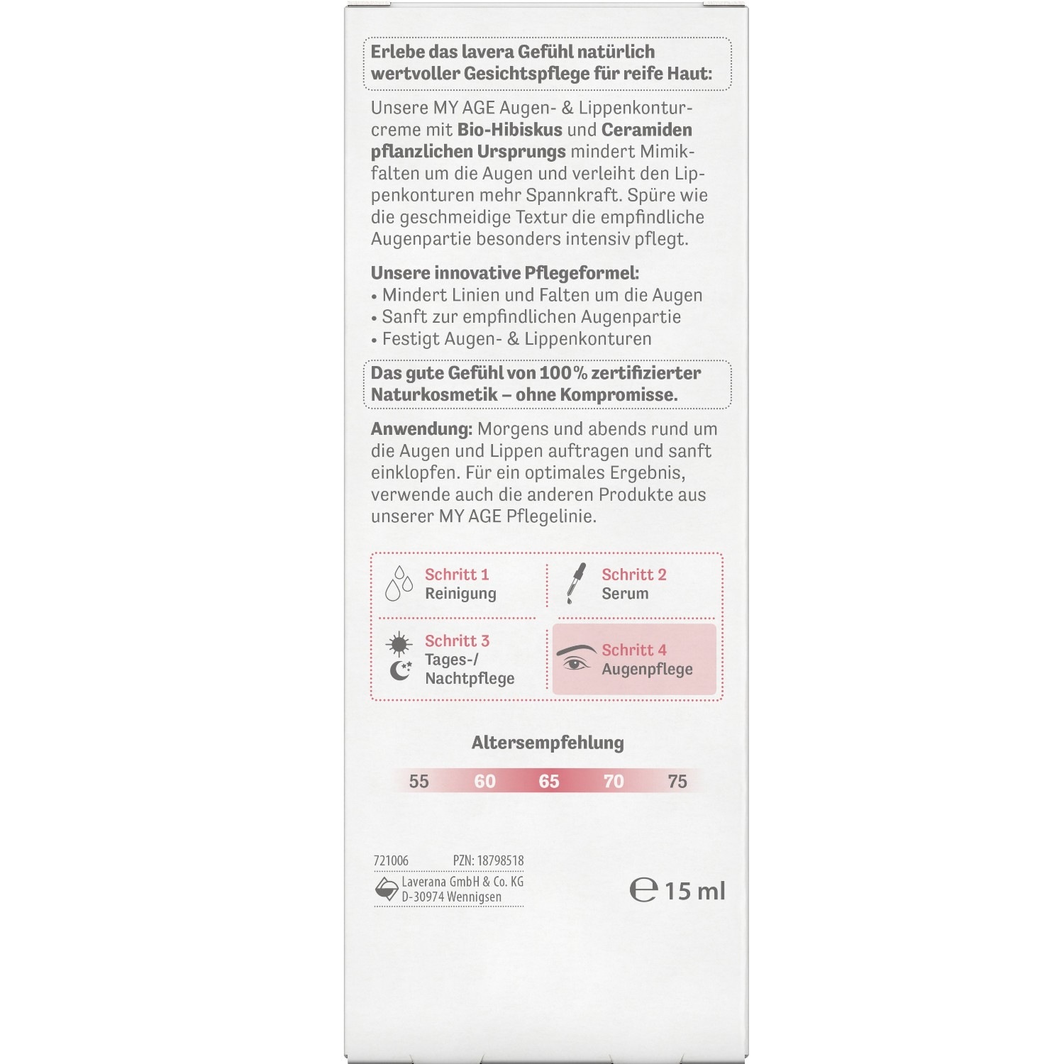 Crema contorno occhi Lavera MY AGE - 15 ml