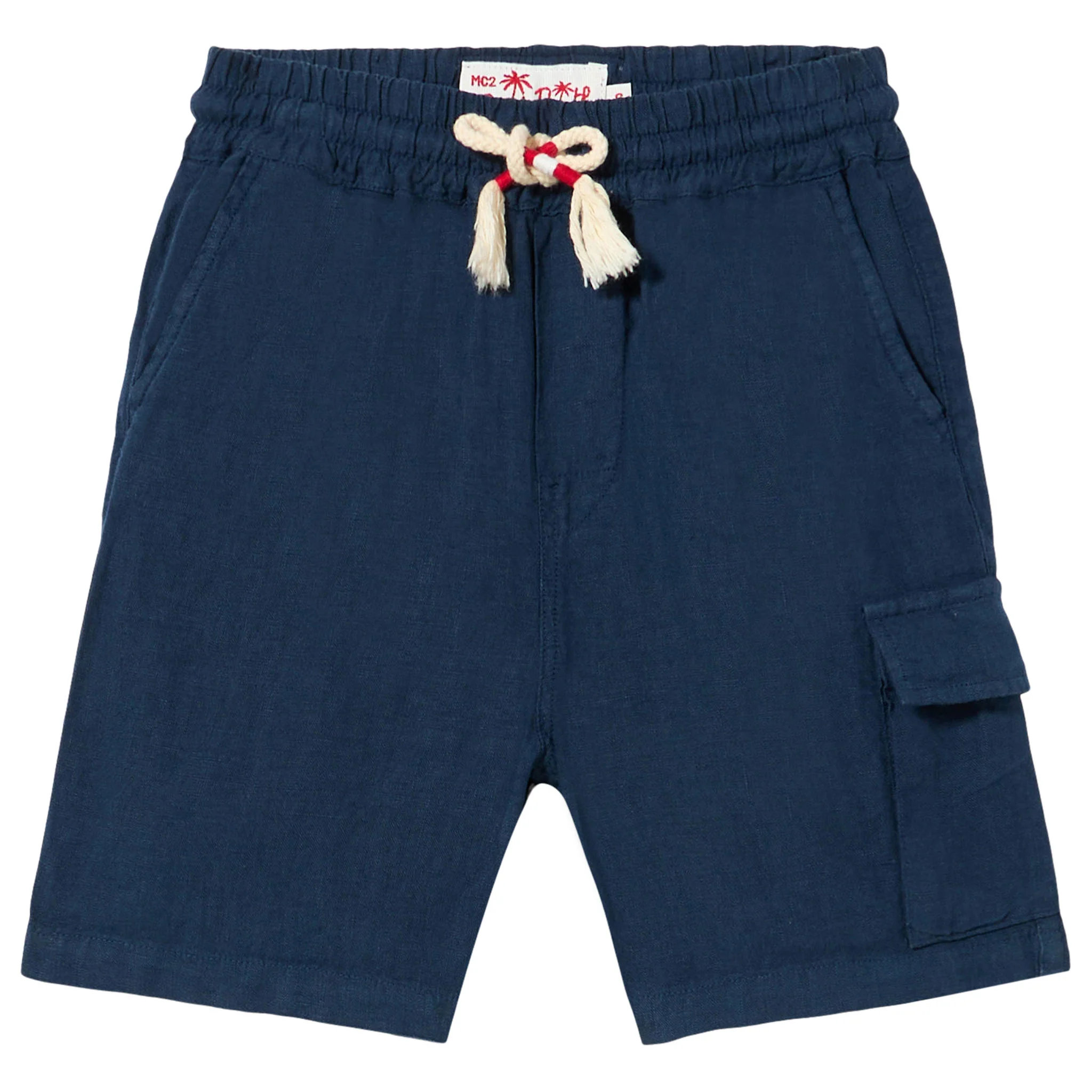 Marineblauwe linnen bermudashorts voor jongens