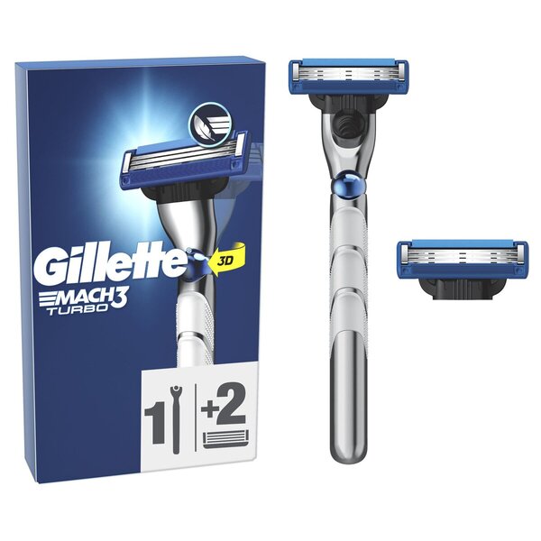 Système de rasage Gillette Mach3 Turbo<br>Comprend 2 lames de rechange