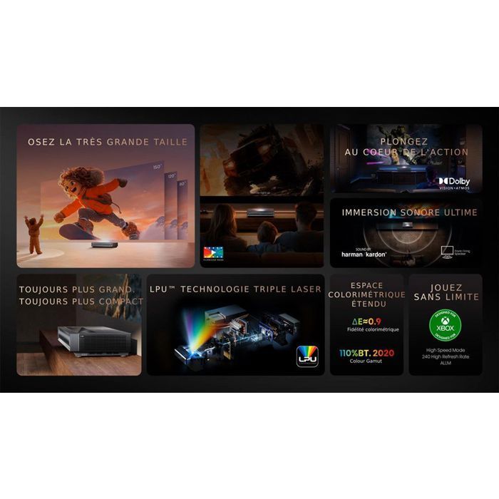 Videoproiettore HISENSE PX3 - Ultra HD 4K - Laser - 80-150 pollici - Dolby Vision e Atmos